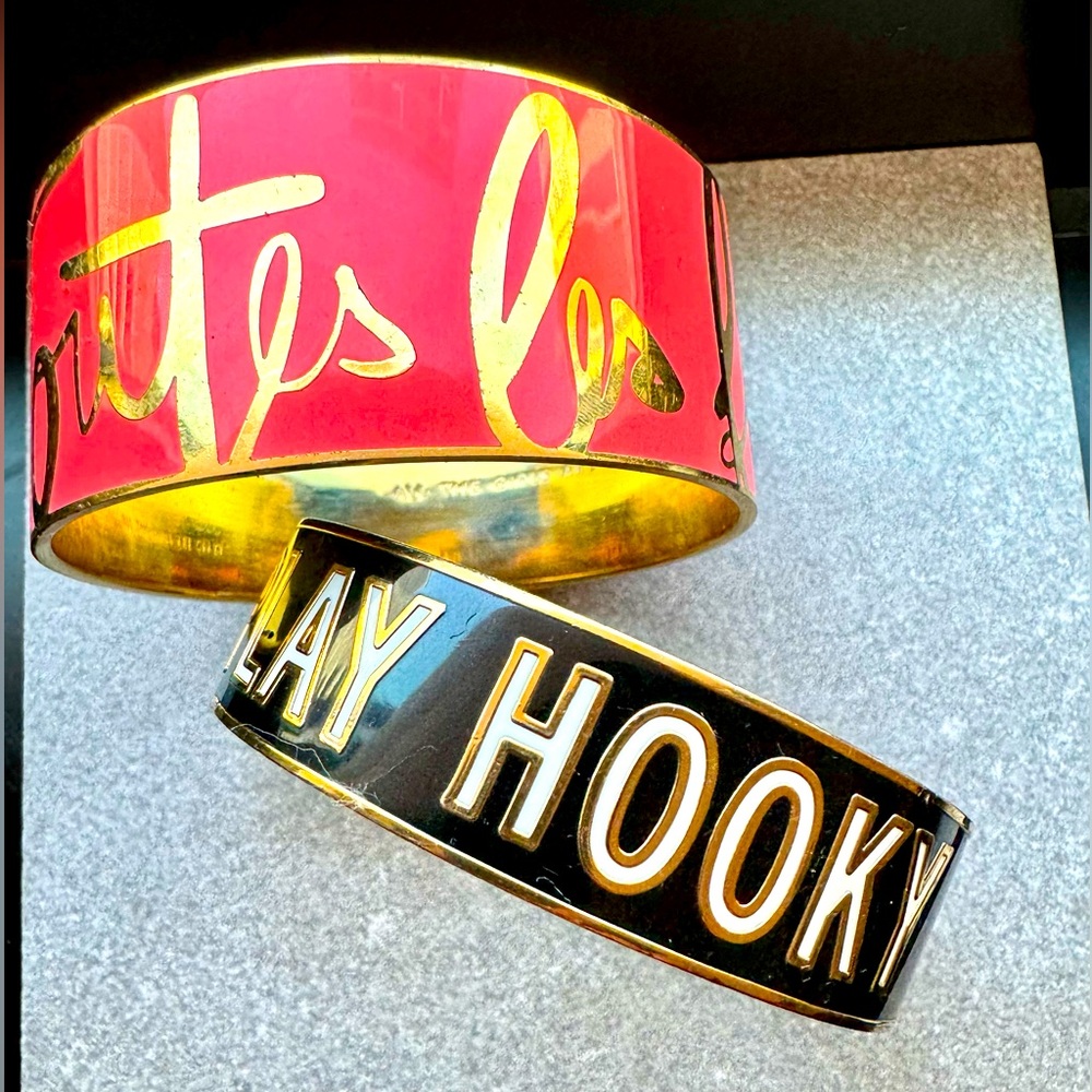 2 Kate Spade Sold Out Retired Bangles Play Hooky + Girks are Crazy Bracelets